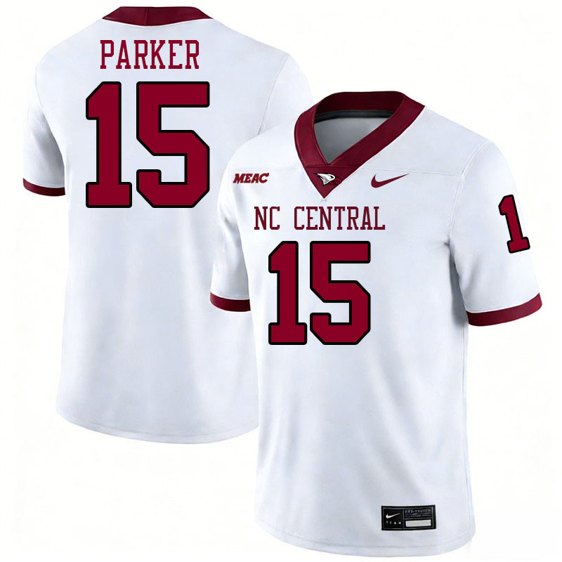 North Carolina Central Eagles #15 Donquarius Parker College Football Jerseys,Uniforms Stitched-White